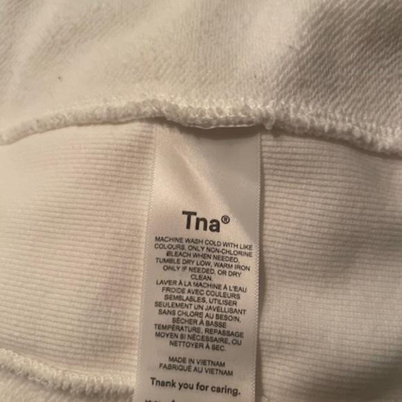 TNA Terry Cozy Fleece Boyfriend Style White Hoodie - Picture 7 of 8